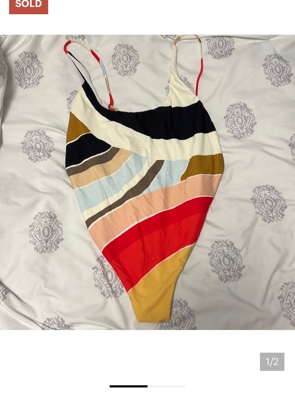 Billabong one piece low back high leg swimsuit size large